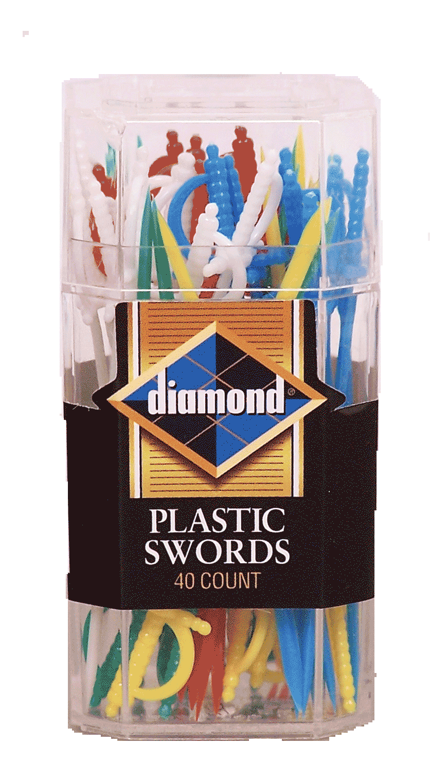 Diamond  assorted color plastic swords in plastic square Full-Size Picture